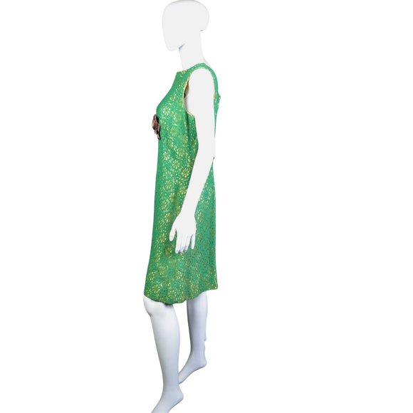 Estate Collection/Vintage 1960s Green Eyelet A-Line Dress Size 18 Awesome! - Picture 7 of 14